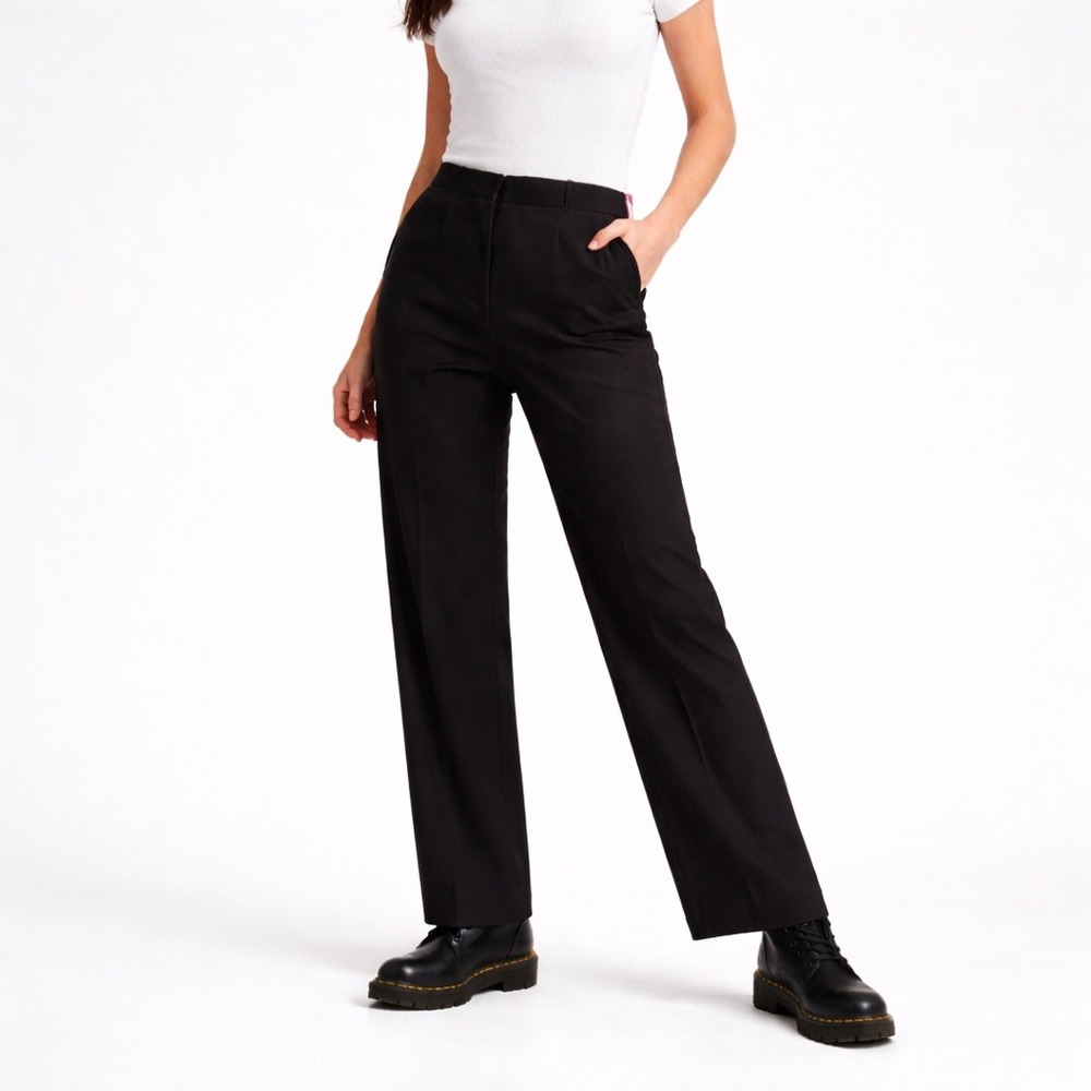 Edikted‎ Black Tailored Straight Leg Pants Womens Size L NWT Minimalist